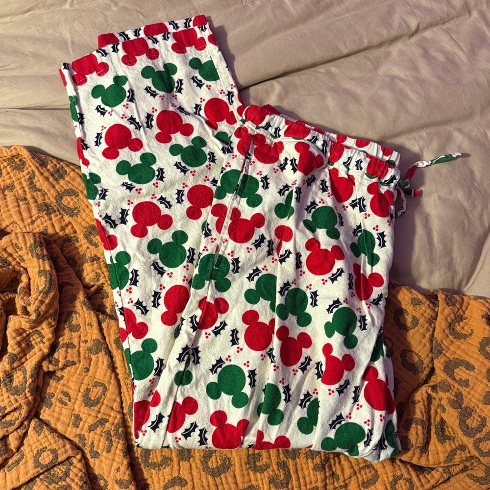 Hanna Andersson Disney Mickey Christmas Pajama Pants Flannel XL